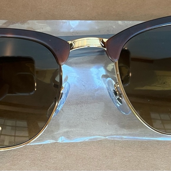 BRAND NEW Ray-Ban polarized Clubmaster Matte Tortoise - Picture 2 of 6